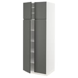 SEKTION High cabinet with shelves/4 doors, white/Voxtorp dark gray, 30x24x80 "