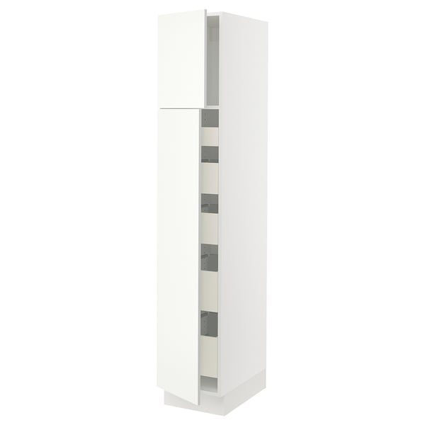 SEKTION High cb w 2 doors/shelves/5 drawers, white/Vallstena white, 15x24x80 "