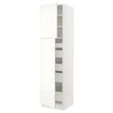 SEKTION High cb w 2 doors/shelves/5 drawers, white/Vallstena white, 24x24x90 "