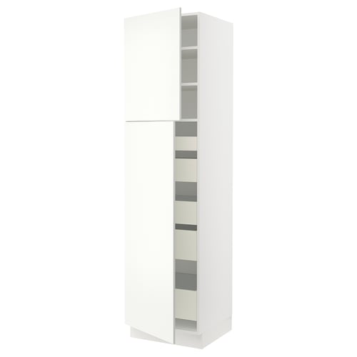 White SEKTION kitchen cabinet with door and shelves.