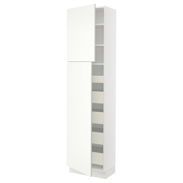 SEKTION High cb w 2 doors/shelves/5 drawers, white/Vallstena white, 24x15x90 "