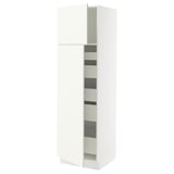 SEKTION High cb w 2 doors/shelves/5 drawers, white/Vallstena white, 24x24x80 "