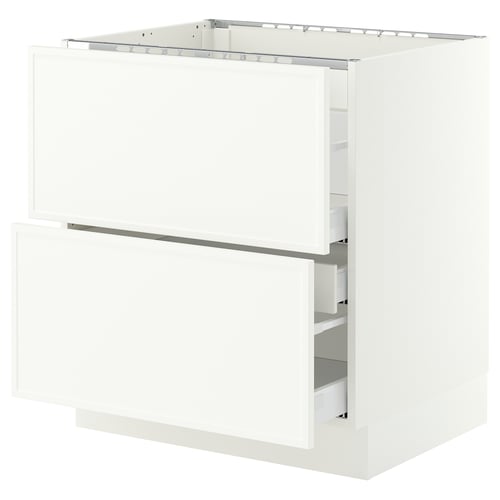SEKTION / MAXIMERA Base cab f cktp/2 fronts/3 drawers, white/Aspudden matte white, 30x24x30 "