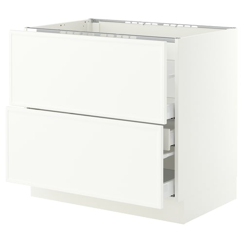 SEKTION / MAXIMERA Base cab f cktp/2 fronts/3 drawers, white/Aspudden matte white, 36x24x30 "