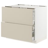 SEKTION / MAXIMERA Base cab f cktp/2 fronts/3 drawers, white/Havstorp beige, 36x24x30 "