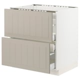 SEKTION / MAXIMERA Base cab f cktp/2 fronts/3 drawers, white/Stensund beige, 30x24x30 "