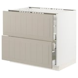 SEKTION / MAXIMERA Base cab f cktp/2 fronts/3 drawers, white/Stensund beige, 36x24x30 "