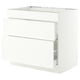 SEKTION / MAXIMERA Base cab f cktp/3 fronts/2 drawers, white/Aspudden matte white, 36x24x30 "