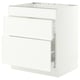SEKTION / MAXIMERA Base cab f cktp/3 fronts/2 drawers, white/Aspudden matte white, 30x24x30 "