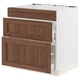 SEKTION / MAXIMERA Base cab f cktp/3 fronts/2 drawers, white Enköping/brown walnut effect, 30x24x30 "