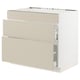 Option: SEKTION / MAXIMERA Base cab f cktp/3 fronts/2 drawers, white/Havstorp beige, 36x24x30 "