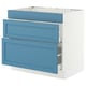 SEKTION / MAXIMERA Base cab f cktp/3 fronts/2 drawers, white/Lerhyttan blue, 36x24x30 "