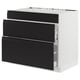 SEKTION / MAXIMERA Base cab f cktp/3 fronts/2 drawers, white/Upplöv matte anthracite, 36x24x30 "