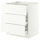 SEKTION / MAXIMERA Base cab f cktp/3 fronts/3 drawers, white/Aspudden matte white, 30x24x30 "