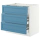 SEKTION / MAXIMERA Base cab f cktp/3 fronts/3 drawers, white/Lerhyttan blue, 36x24x30 "