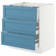 SEKTION / MAXIMERA Base cab f cktp/3 fronts/3 drawers, white/Lerhyttan blue, 30x24x30 "