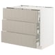 SEKTION / MAXIMERA Base cab f cktp/3 fronts/3 drawers, white/Stensund beige, 36x24x30 "