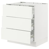 SEKTION / MAXIMERA Base cab f cktp/3 fronts/3 drawers, white/Vallstena white, 30x24x30 "