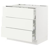 SEKTION / MAXIMERA Base cab f cktp/3 fronts/3 drawers, white/Vallstena white, 36x24x30 "