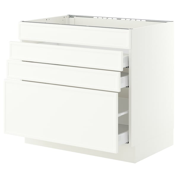 SEKTION / MAXIMERA Base cab f cktp/4 fronts/3 drawers, white/Aspudden matte white, 36x24x30 "