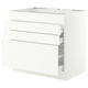 SEKTION / MAXIMERA Base cab f cktp/4 fronts/3 drawers, white/Aspudden matte white, 36x24x30 "