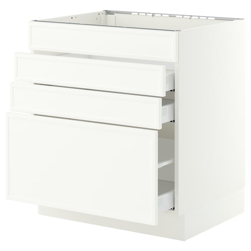 SEKTION / MAXIMERA Base cab f cktp/4 fronts/3 drawers, white/Aspudden matte white, 30x24x30 "