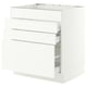 SEKTION / MAXIMERA Base cab f cktp/4 fronts/3 drawers, white/Aspudden matte white, 30x24x30 "