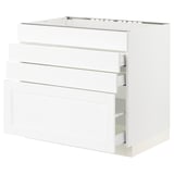 SEKTION / MAXIMERA Base cab f cktp/4 fronts/3 drawers, white Enköping/white wood effect, 36x24x30 "