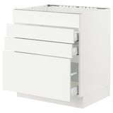 SEKTION / MAXIMERA Base cab f cktp/4 fronts/3 drawers, white/Vallstena white, 30x24x30 "