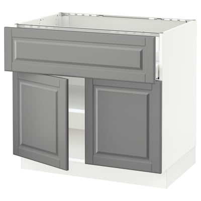 SEKTION / MAXIMERA Base cab f cktp/dw/shelves/2drs, white/Bodbyn gray, 36x24x30 "