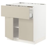 SEKTION / MAXIMERA Base cab f cktp/dw/shelves/2drs, white/Havstorp beige, 30x24x30 "