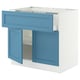 SEKTION / MAXIMERA Base cab f cktp/dw/shelves/2drs, white/Lerhyttan blue, 36x24x30 "
