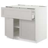 SEKTION / MAXIMERA Base cab f cktp/dw/shelves/2drs, white/Lerhyttan light gray, 36x24x30 "