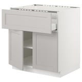 SEKTION / MAXIMERA Base cab f cktp/dw/shelves/2drs, white/Lerhyttan light gray, 30x24x30 "
