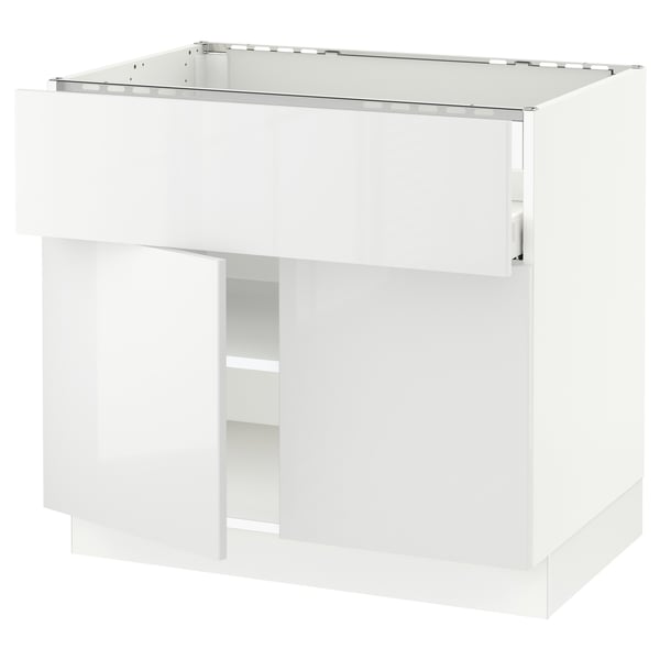 SEKTION / MAXIMERA Base cab f cktp/dw/shelves/2drs, white/Ringhult white, 36x24x30 "