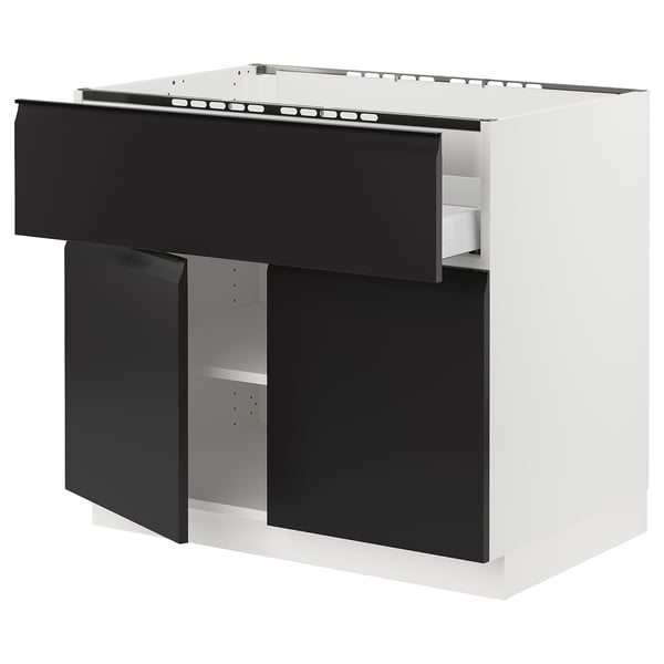SEKTION / MAXIMERA Base cab f cktp/dw/shelves/2drs, white/Upplöv matte anthracite, 36x24x30 "