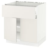 SEKTION / MAXIMERA Base cab f cktp/dw/shelves/2drs, white/Veddinge white, 30x24x30 "