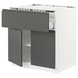 SEKTION / MAXIMERA Base cab f cktp/dw/shelves/2drs, white/Voxtorp dark gray, 30x24x30 "