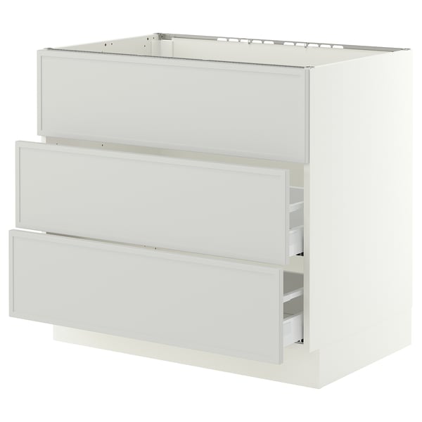 SEKTION / MAXIMERA Base cab f cktp/int extractor w drw, white/Aspudden light gray, 36x24x30 "