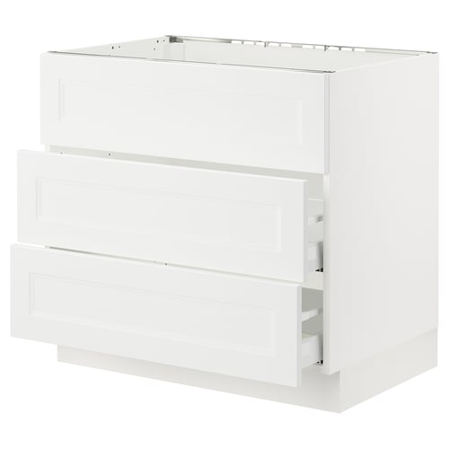 SEKTION white kitchen unit, rectangular shape with 3 drawers.