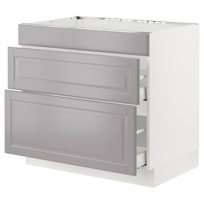 SEKTION / MAXIMERA Base cab f cktp/int extractor w drw, white/Bodbyn gray, 36x24x30 "