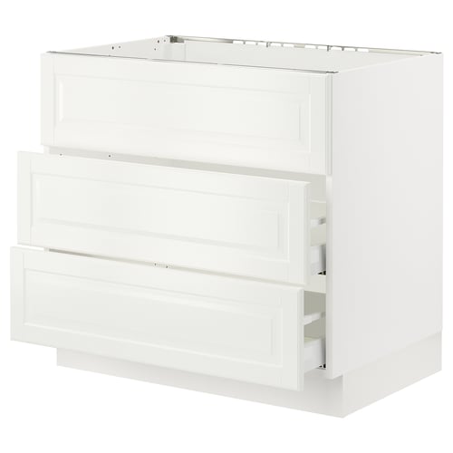 SEKTION kitchen cabinet, off-white, three drawers, traditional style.