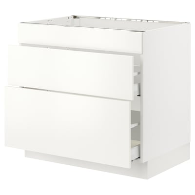 SEKTION / MAXIMERA Base cab f cktp/int extractor w drw, white/Havstorp beige, 36x24x30 "