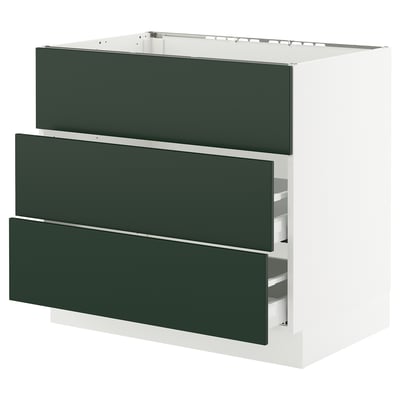 SEKTION / MAXIMERA Base cab f cktp/int extractor w drw, white/Havstorp deep green, 36x24x30 "
