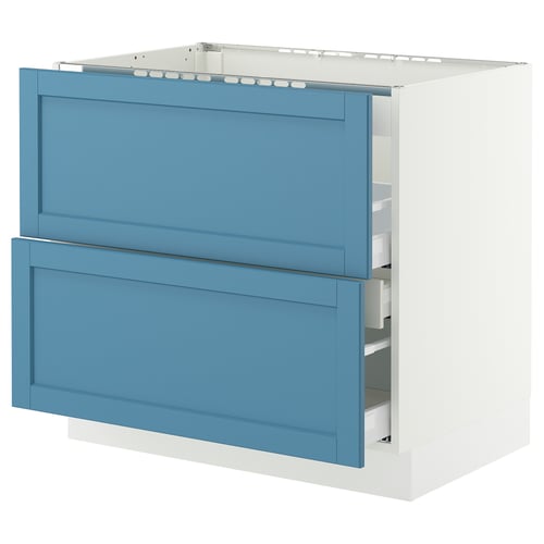 SEKTION / MAXIMERA Base cab f cktp/int extractor w drw, white/Lerhyttan blue, 36x24x30 "