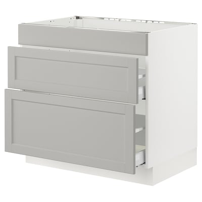 SEKTION / MAXIMERA Base cab f cktp/int extractor w drw, white/Lerhyttan light gray, 36x24x30 "