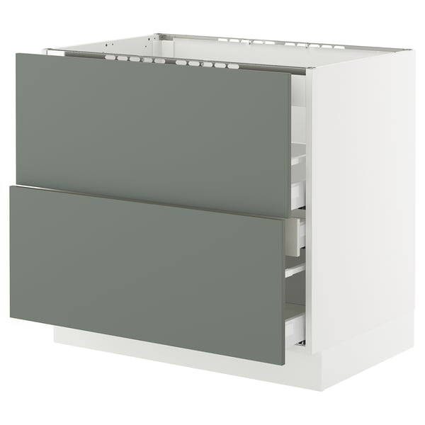 SEKTION / MAXIMERA Base cab f cktp/int extractor w drw, white/Nickebo matte grey-green, 36x24x30 "