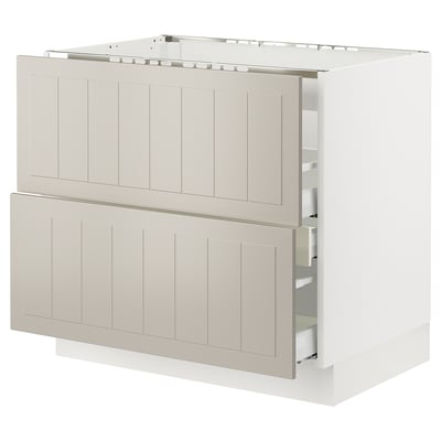 SEKTION / MAXIMERA Base cab f cktp/int extractor w drw, white/Stensund beige, 36x24x30 "