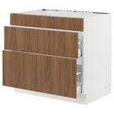 SEKTION / MAXIMERA Base cab f cktp/int extractor w drw, white/Tistorp brown walnut effect, 36x24x30 "