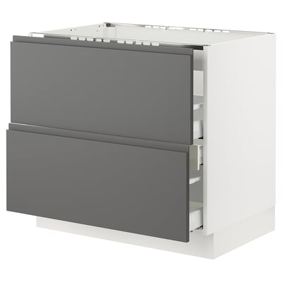 SEKTION / MAXIMERA Base cab f cktp/int extractor w drw, white/Voxtorp dark gray, 36x24x30 "